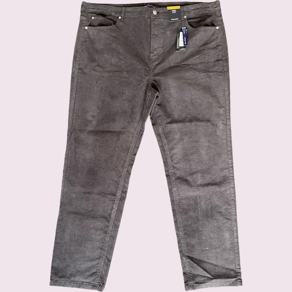 MARKS AND SPENCER BNWT Grey Cord Corduroy Trousers Plus Size 24 R - Picture 2 of 7